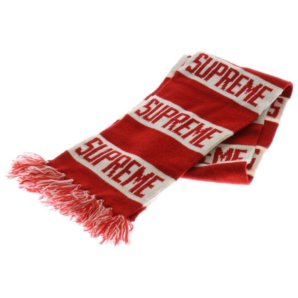 SUPREME(シュプリーム) 16AW Bar Stripe Scarf ストライプ ニットマフラー レッド/ホワイト