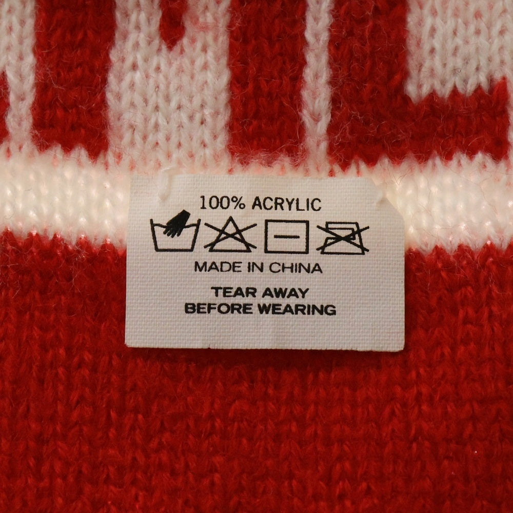 SUPREME(シュプリーム) 16AW Bar Stripe Scarf ストライプ ニットマフラー レッド/ホワイト