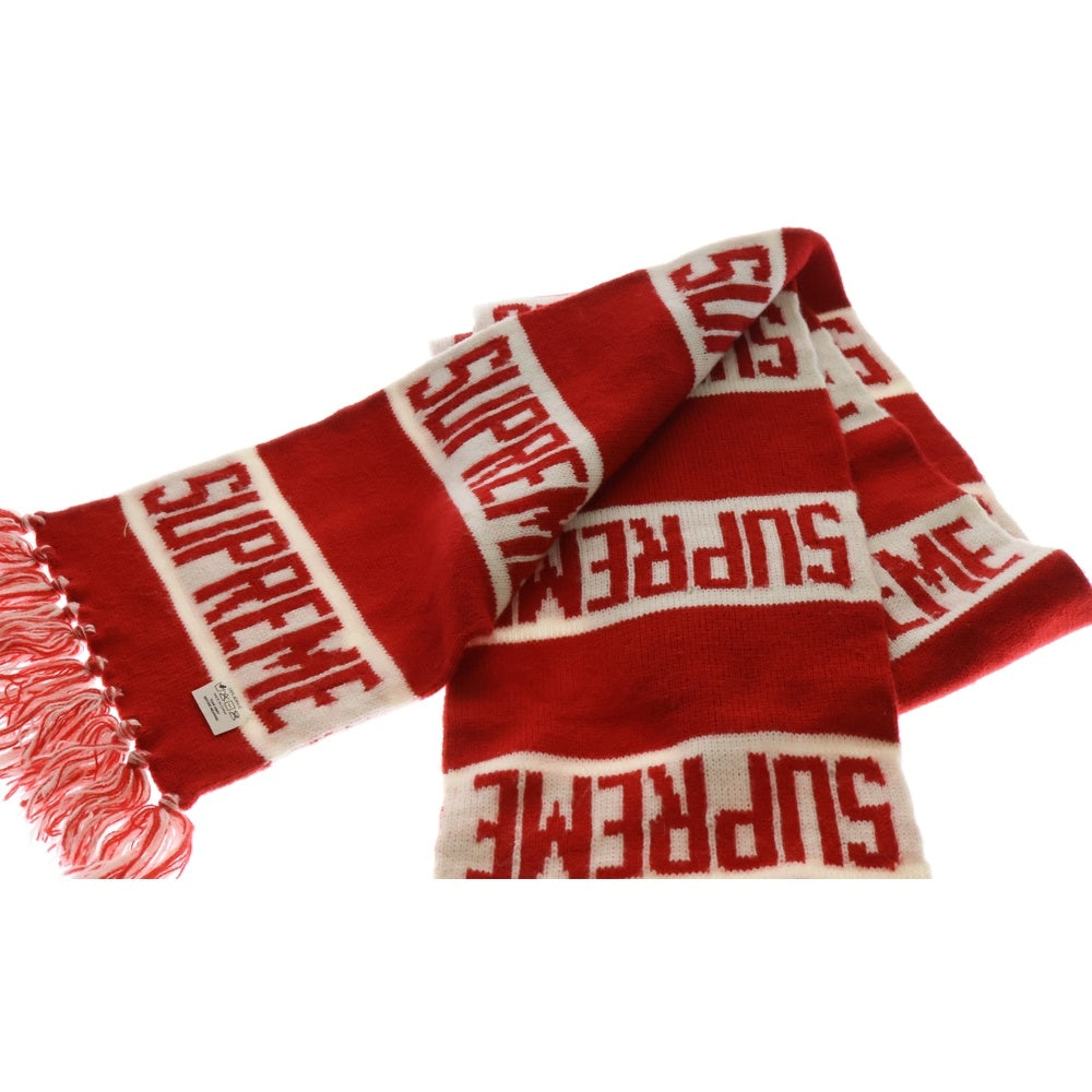 SUPREME(シュプリーム) 16AW Bar Stripe Scarf ストライプ ニットマフラー レッド/ホワイト