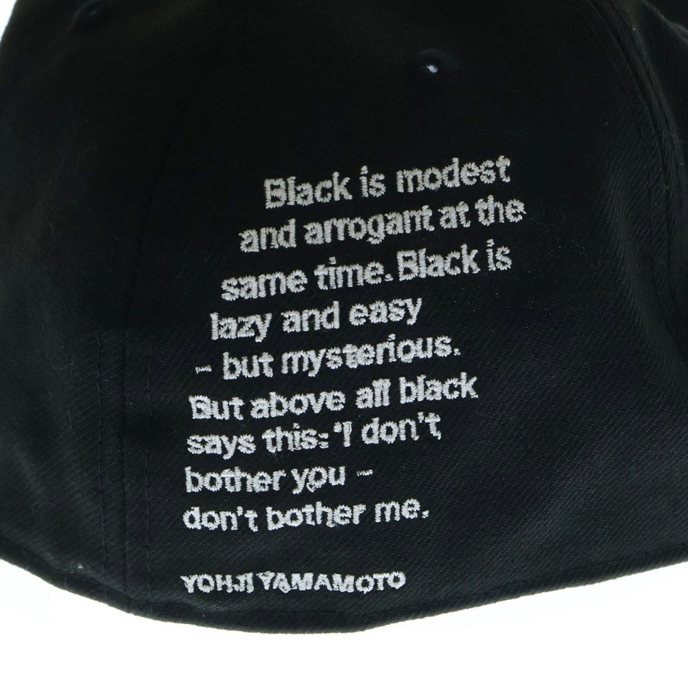 Yohji Yamamoto POUR HOMME(ヨウジヤマモト プールオム) ×New Era ニューエラ 6パネル キャップ ブラック HZ-H92-976