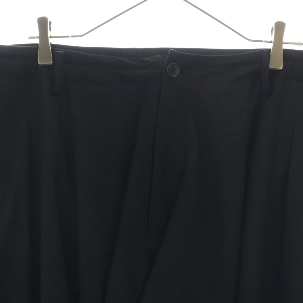 Yohji Yamamoto POUR HOMME(ヨウジヤマモト プールオム) 23AW GABARDINE Y-SIDE GUSSET DRAPED PANTS 脇マチ付ドレープパンツ ブラック HJ-P22-100