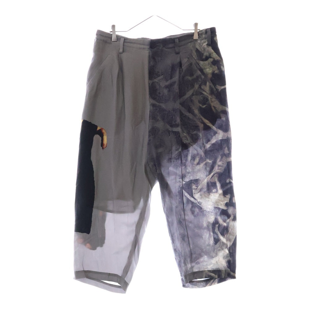 Yohji Yamamoto POUR HOMME(ヨウジヤマモト プールオム) 24SS HELL PRINT PANTS ヘルプリントパンツ グレー HS-P69-811