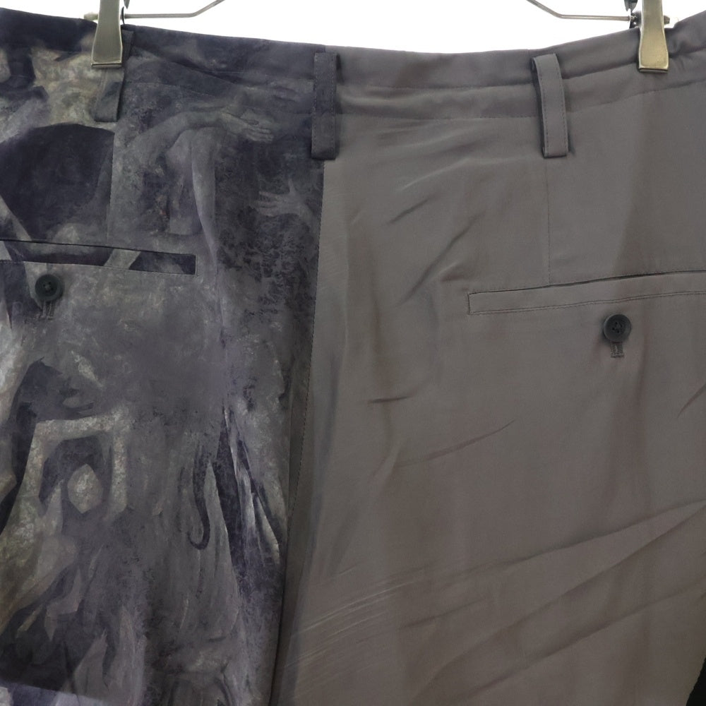 Yohji Yamamoto POUR HOMME(ヨウジヤマモト プールオム) 24SS HELL PRINT PANTS ヘルプリントパンツ グレー HS-P69-811