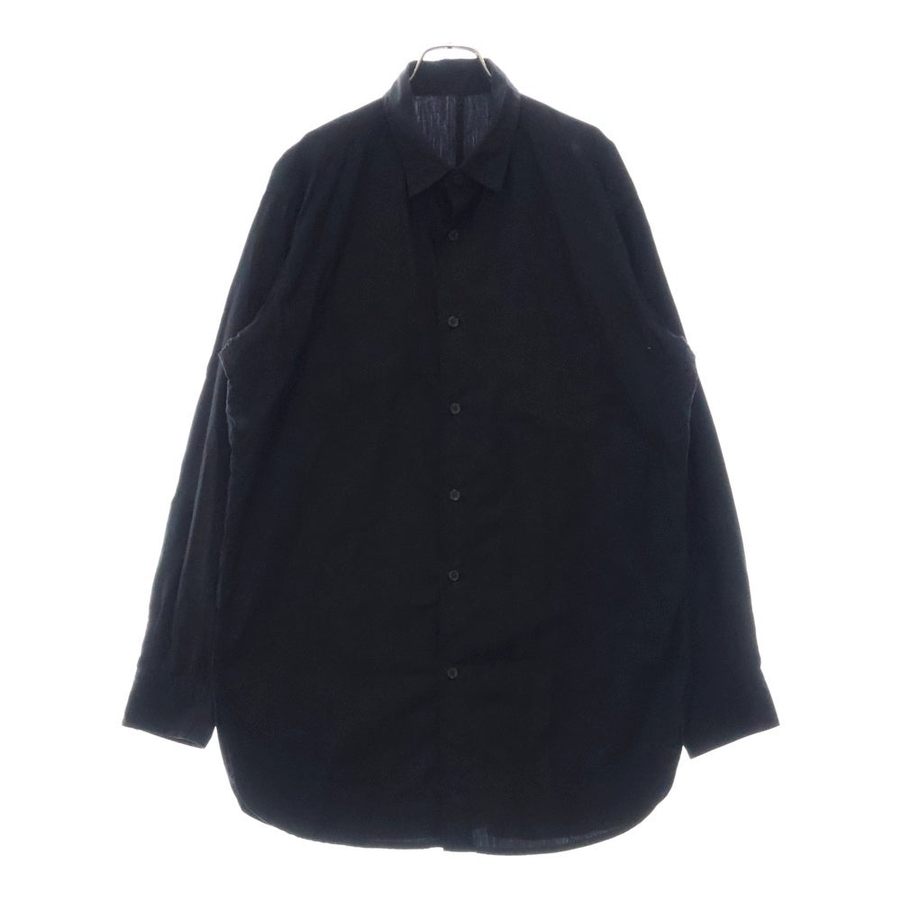 Yohji Yamamoto POUR HOMME(ヨウジヤマモト プールオム) 18AW 環縫いブロード コットン長袖シャツ ブラック HV-B09-001