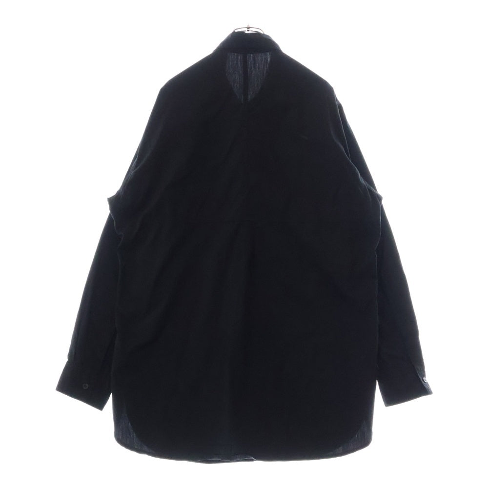 Yohji Yamamoto POUR HOMME(ヨウジヤマモト プールオム) 18AW 環縫いブロード コットン長袖シャツ ブラック HV-B09-001