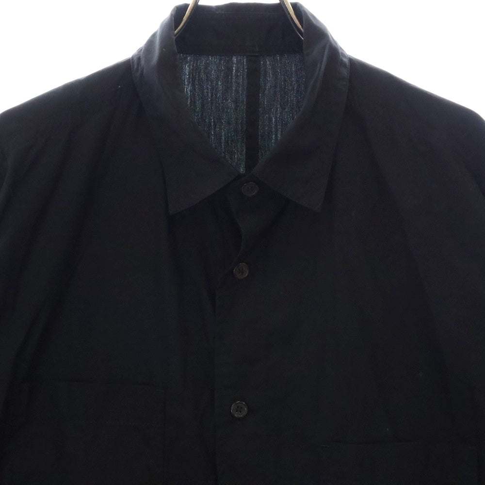 Yohji Yamamoto POUR HOMME(ヨウジヤマモト プールオム) 18AW 環縫いブロード コットン長袖シャツ ブラック HV-B09-001