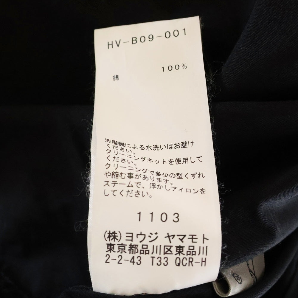 Yohji Yamamoto POUR HOMME(ヨウジヤマモト プールオム) 18AW 環縫いブロード コットン長袖シャツ ブラック HV-B09-001