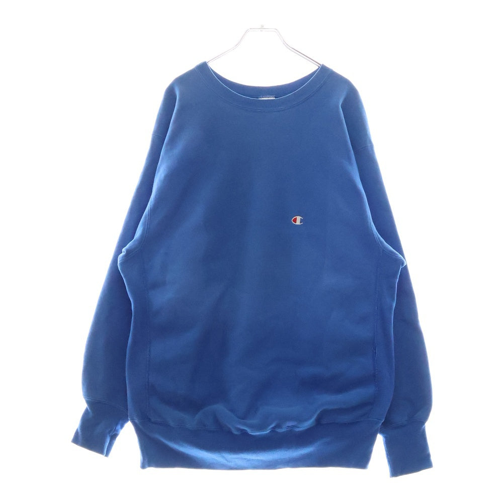 CHAMPION(チャンピオン) 90S VINTAGE REVERSE WEAVE ヴィンテージ リバース ウィーブ 刺繍タグ クルーネック スウェット トレーナー ブルー