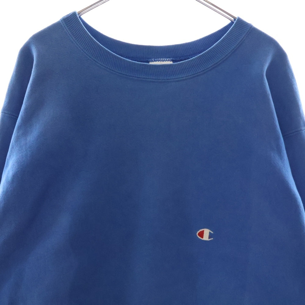 CHAMPION(チャンピオン) 90S VINTAGE REVERSE WEAVE ヴィンテージ リバース ウィーブ 刺繍タグ クルーネック スウェット トレーナー ブルー