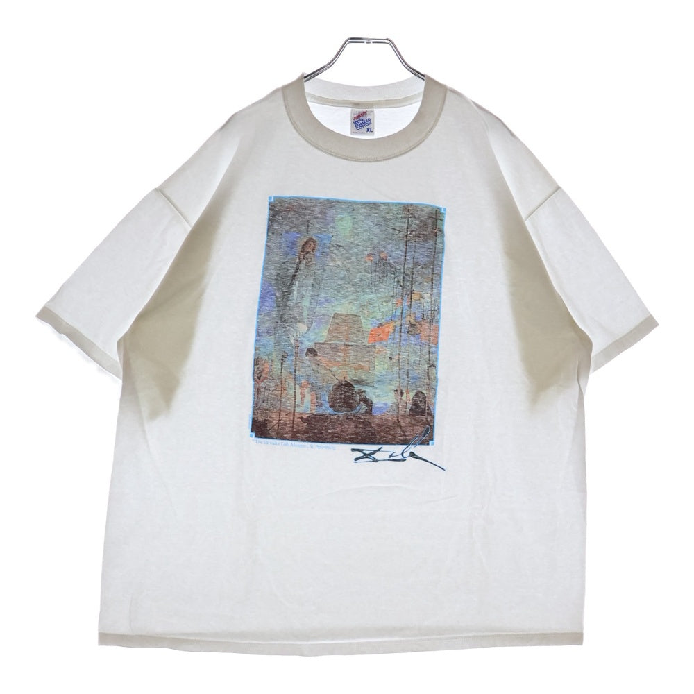 VINTAGE(ヴィンテージ) 90S VINTAGE SALVADOR DALI ヴィンテージ サルバドール ダリ コロンブス アート プリント クルーネック 半袖Tシャツ カットソー ホワイト