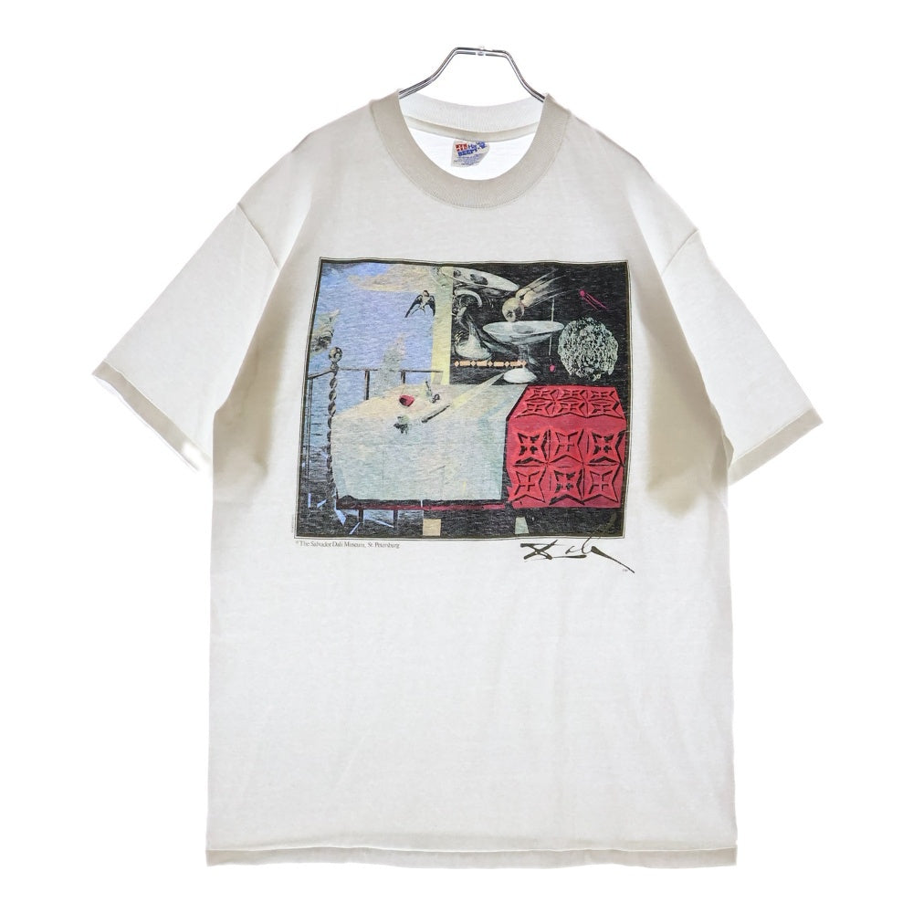 VINTAGE(ヴィンテージ) 90S VINTAGE SALVADOR DALI ヴィンテージ サルバドール ダリ アート プリント クルーネック 半袖Tシャツ カットソー ホワイト