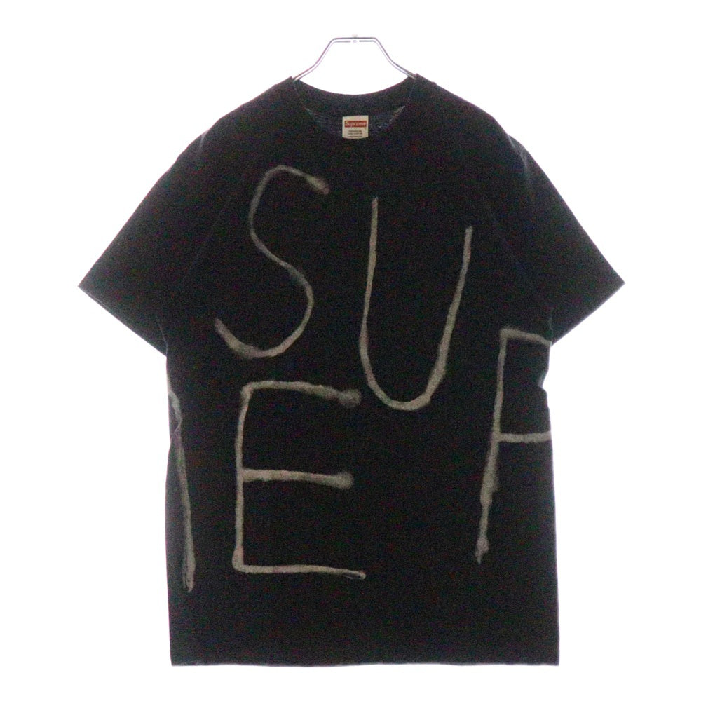 SUPREME(シュプリーム) 25SS Painted Tee ペインテッド ロゴプリント クルーネック 半袖Tシャツ カットソー ブラック