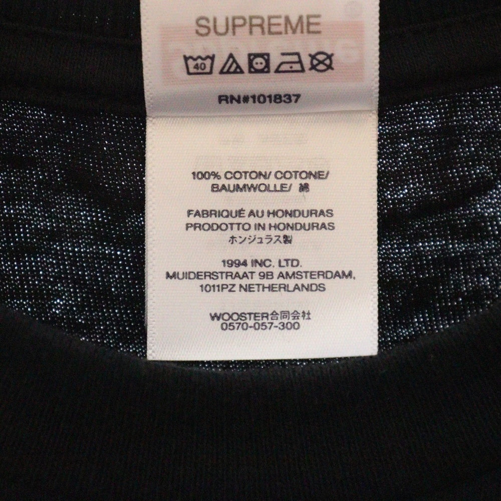 SUPREME(シュプリーム) 25SS Painted Tee ペインテッド ロゴプリント クルーネック 半袖Tシャツ カットソー ブラック