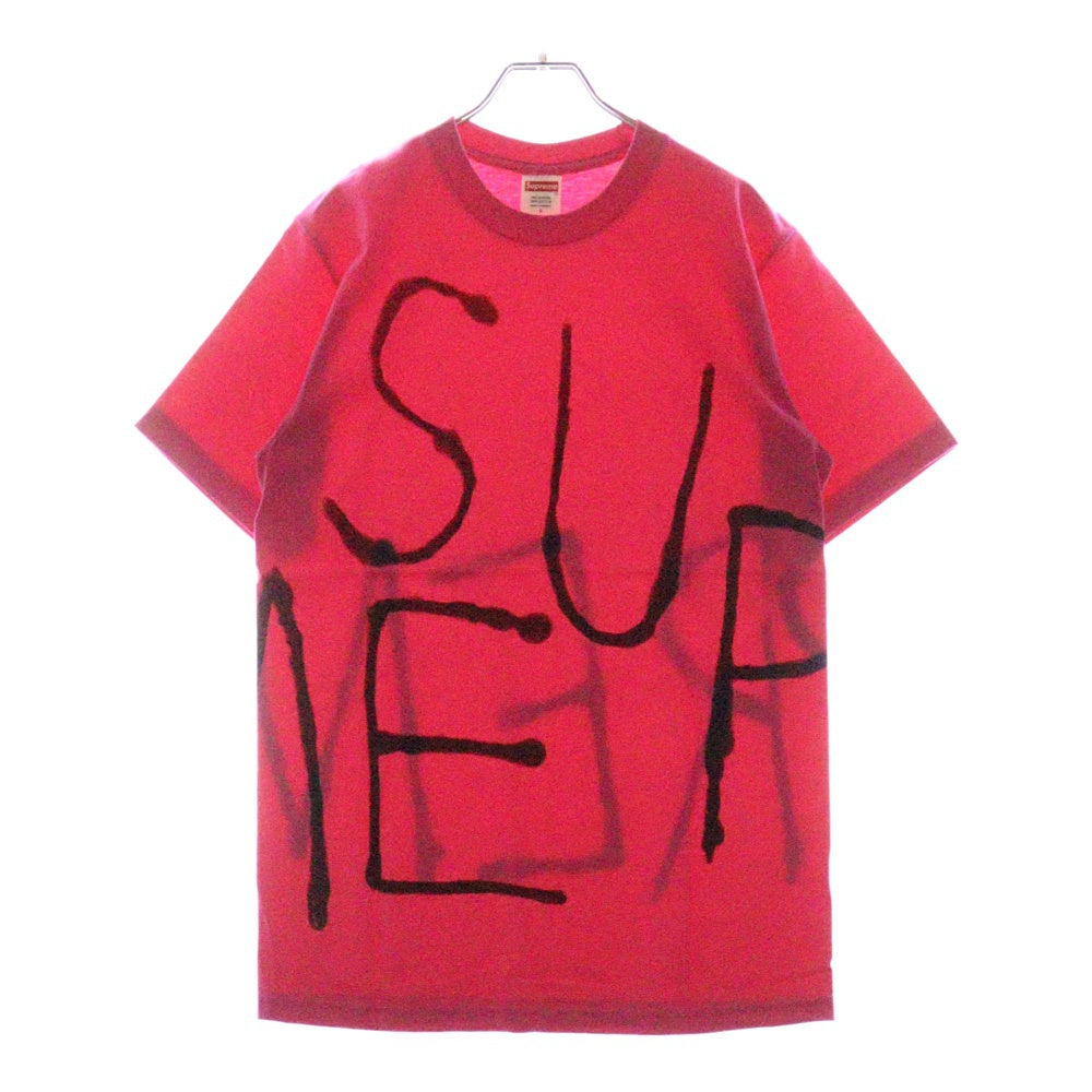 SUPREME(シュプリーム) 25SS Painted Tee ペインテッド ロゴプリント クルーネック 半袖Tシャツ カットソー ピンク