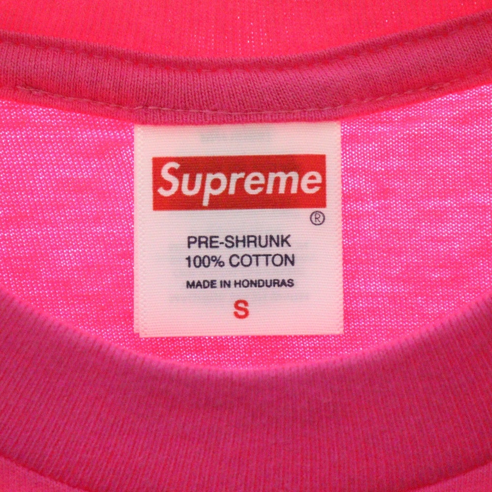 SUPREME(シュプリーム) 25SS Painted Tee ペインテッド ロゴプリント クルーネック 半袖Tシャツ カットソー ピンク