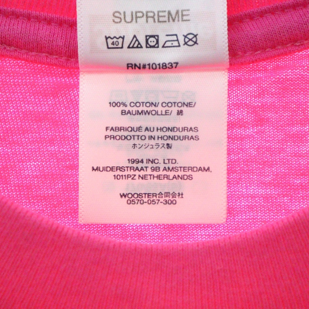 SUPREME(シュプリーム) 25SS Painted Tee ペインテッド ロゴプリント クルーネック 半袖Tシャツ カットソー ピンク
