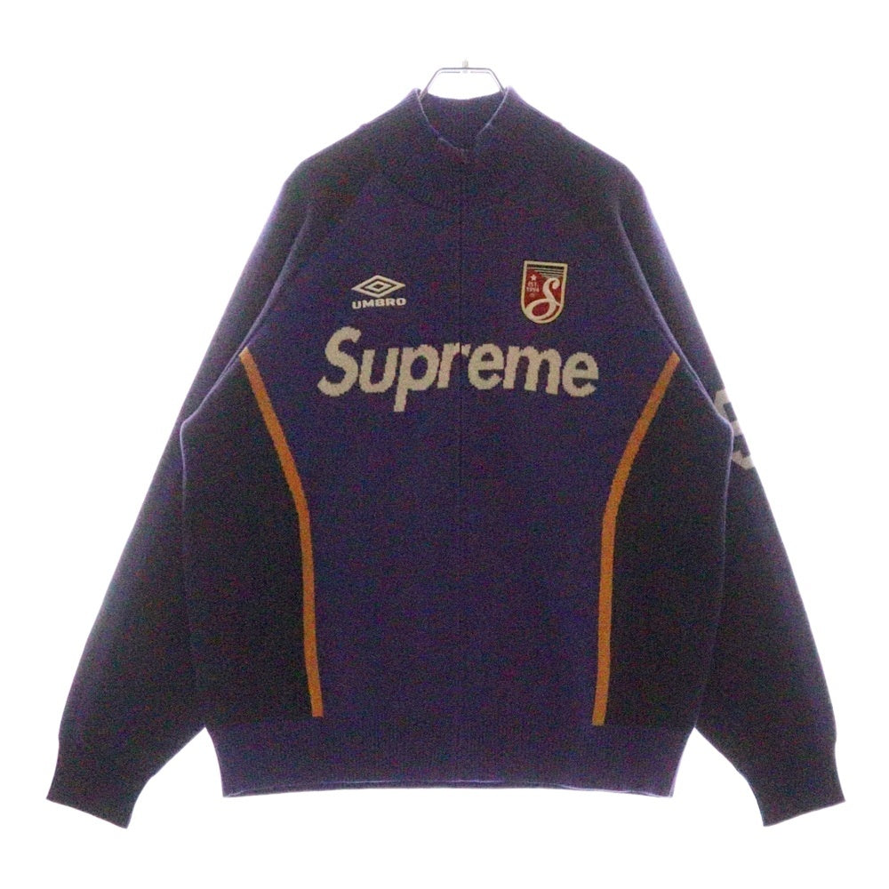 SUPREME(シュプリーム) 25SS ×Umbro Zip Up Sweater アンブロ ロゴ刺繍 コットン ジップアップ ニット セーター パープル