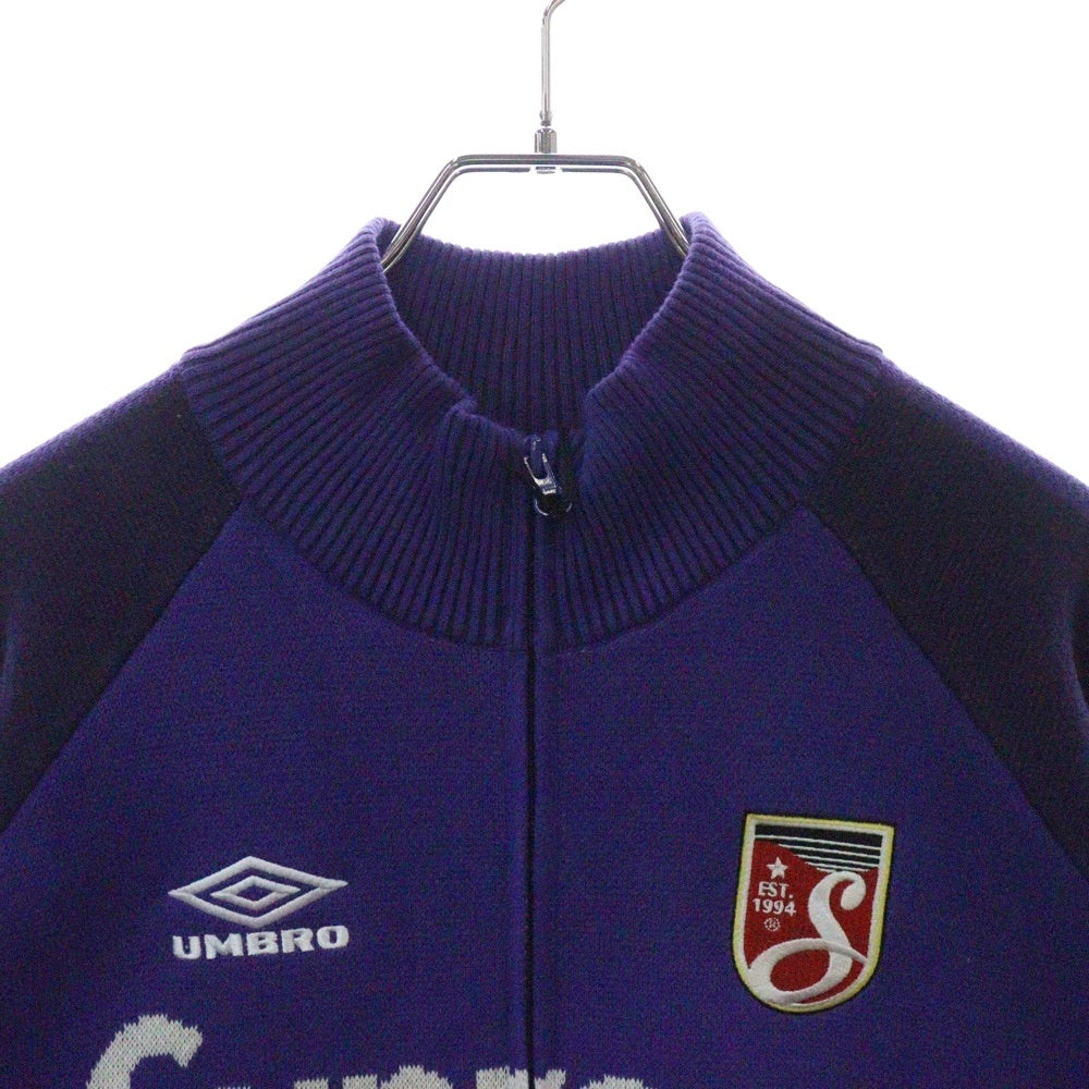 SUPREME(シュプリーム) 25SS ×Umbro Zip Up Sweater アンブロ ロゴ刺繍 コットン ジップアップ ニット セーター パープル