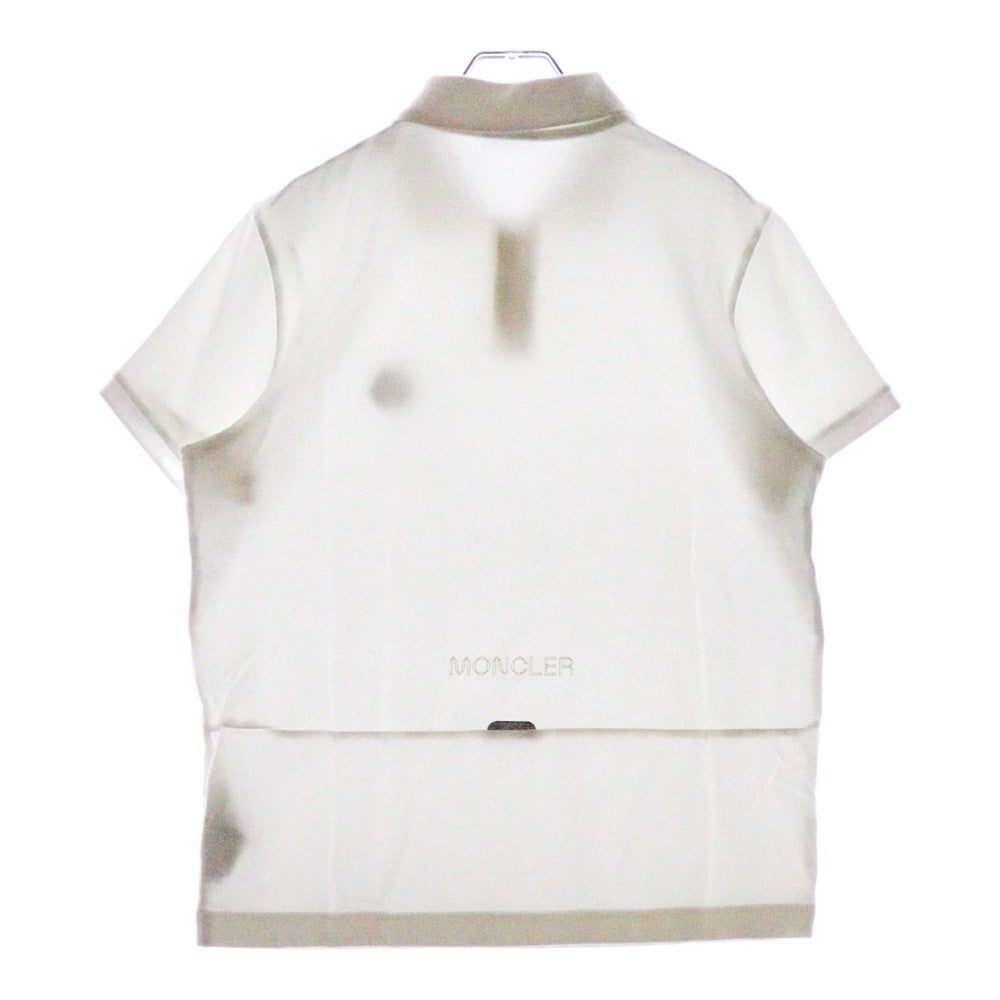 MONCLER(モンクレール) 23AW ラバーロゴ コットン 半袖ポロシャツ ホワイト I20918A00011 84556