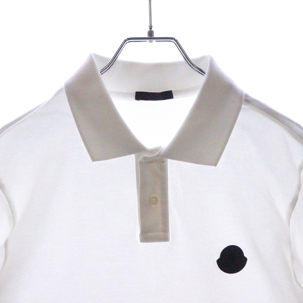 MONCLER(モンクレール) 23AW ラバーロゴ コットン 半袖ポロシャツ ホワイト I20918A00011 84556