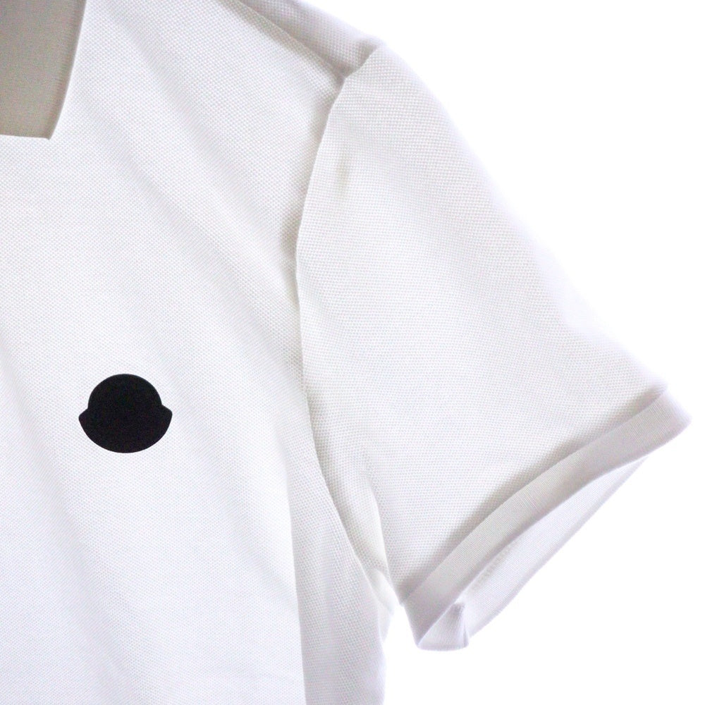 MONCLER(モンクレール) 23AW ラバーロゴ コットン 半袖ポロシャツ ホワイト I20918A00011 84556