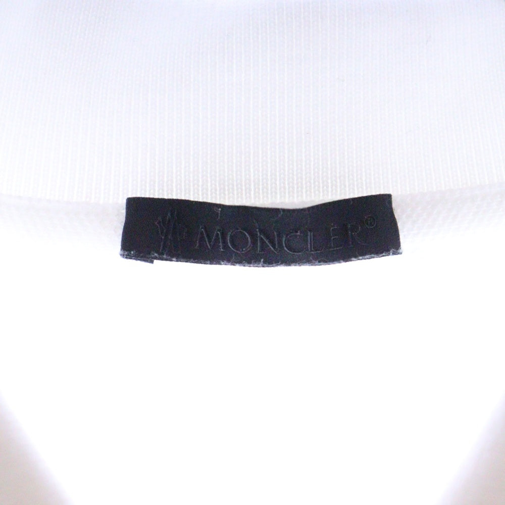 MONCLER(モンクレール) 23AW ラバーロゴ コットン 半袖ポロシャツ ホワイト I20918A00011 84556