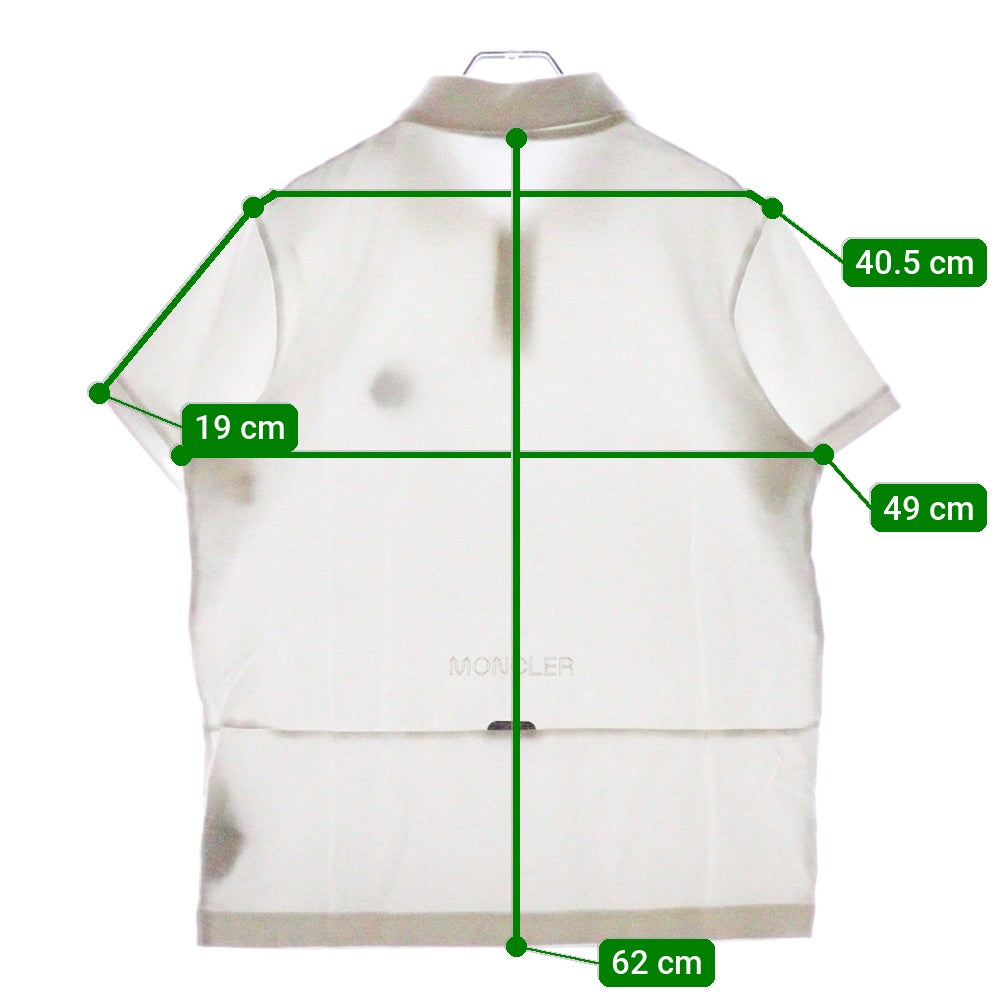 MONCLER(モンクレール) 23AW ラバーロゴ コットン 半袖ポロシャツ ホワイト I20918A00011 84556