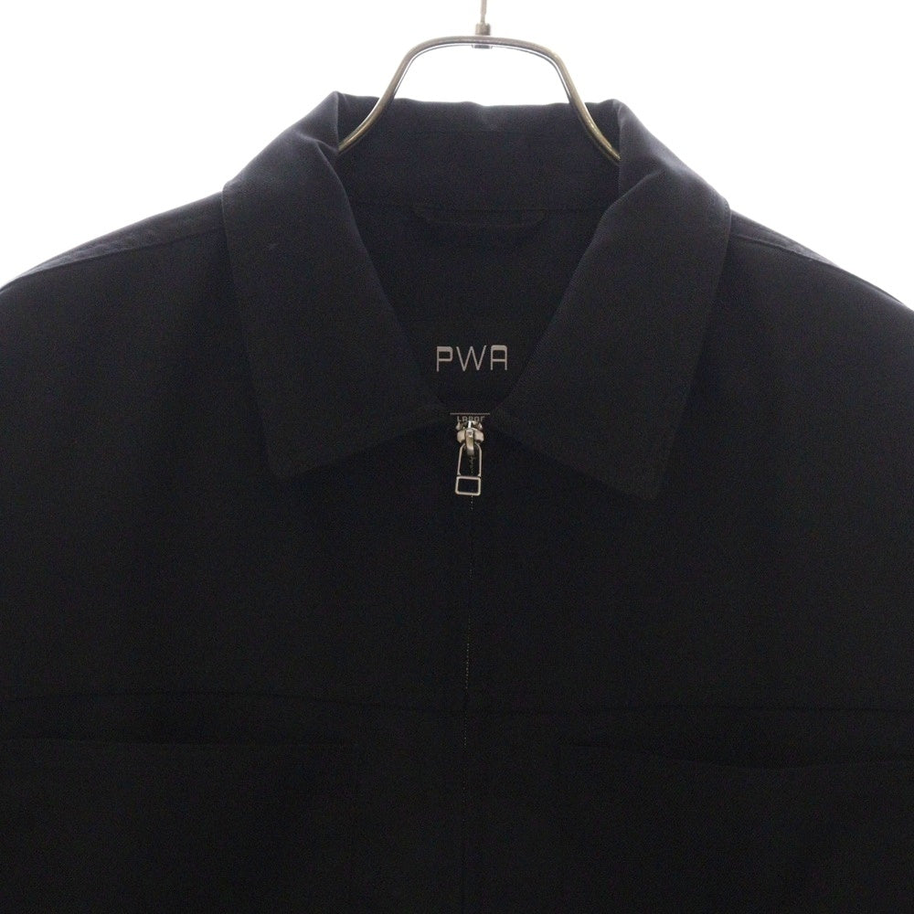 PWA(プア) ポリエステル ジップアップ ジャケット ブルゾン ブラック P09C004-BZ02
