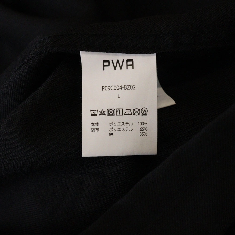 PWA(プア) ポリエステル ジップアップ ジャケット ブルゾン ブラック P09C004-BZ02