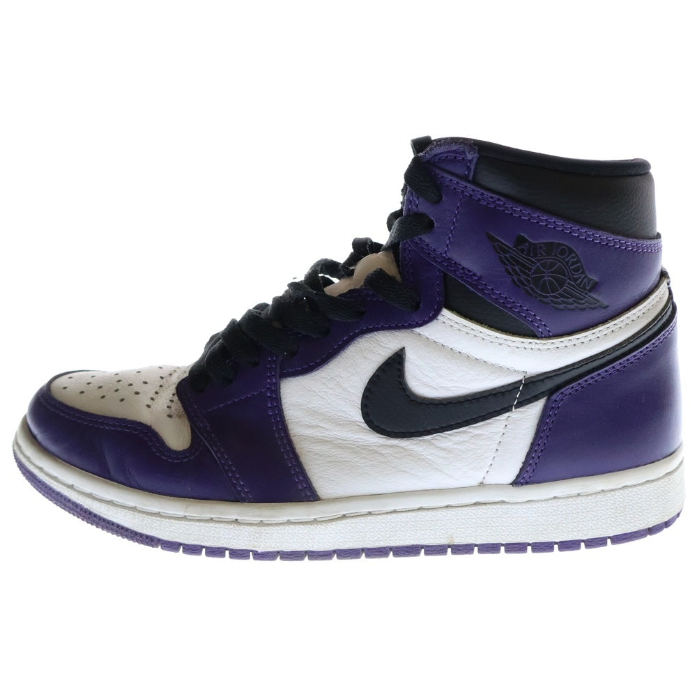 NIKE(ナイキ) AIR JORDAN 1 RETRO HIGH OG COURT PURPLE エアジョーダン1 レトロ コートパープル ハイカットスニーカー ホワイト/パープル US7.5/25.5cm 555088-500