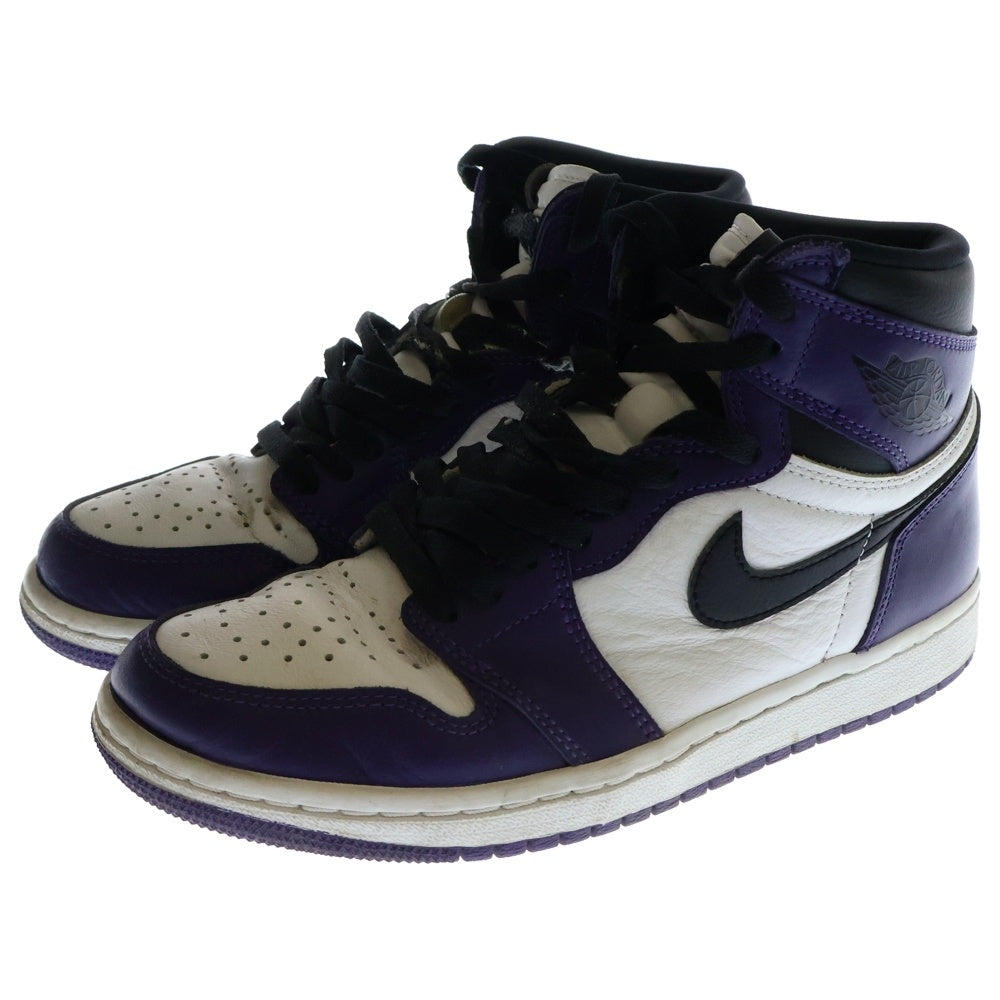 NIKE(ナイキ) AIR JORDAN 1 RETRO HIGH OG COURT PURPLE エアジョーダン1 レトロ コートパープル ハイカットスニーカー ホワイト/パープル US7.5/25.5cm 555088-500