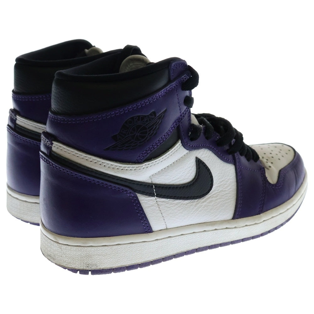NIKE(ナイキ) AIR JORDAN 1 RETRO HIGH OG COURT PURPLE エアジョーダン1 レトロ コートパープル ハイカットスニーカー ホワイト/パープル US7.5/25.5cm 555088-500