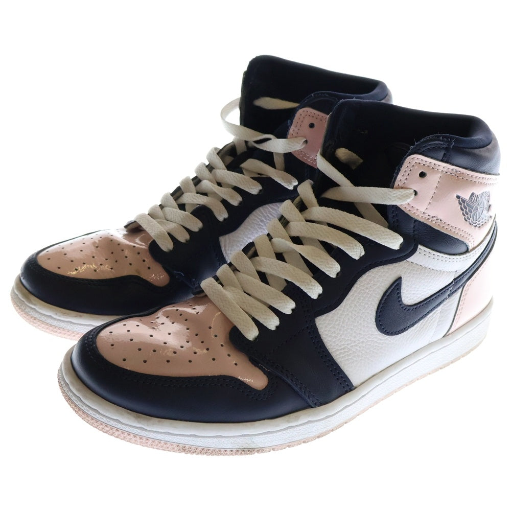 NIKE(ナイキ) WMNS AIR JORDAN 1 RETRO HIGH OG ATMOSPHERE エアジョーダン 1 レトロ アトモスフィア ハイカットスニーカー ピンク/ネイビー/ホワイト US9/26.0cm DD9335-641