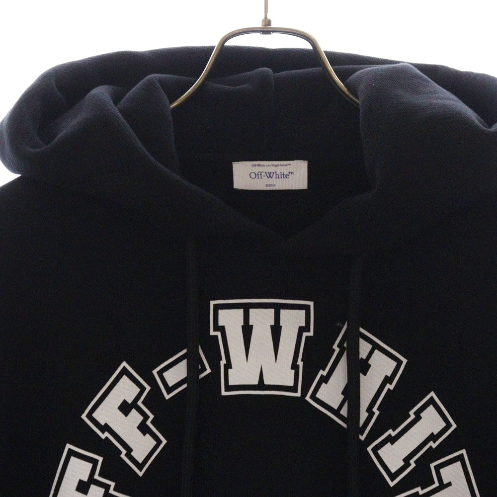 OFF-WHITE(オフホワイト) 24SS FELPA HOODIE FOOTBALL フロントロゴプリント フットボール スウェット プルオーバーパーカー ブラック OMBB118S24FLE005
