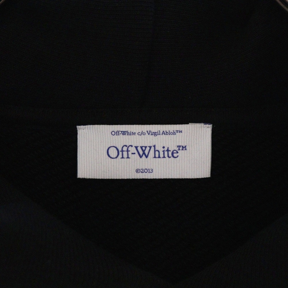 OFF-WHITE(オフホワイト) 24SS FELPA HOODIE FOOTBALL フロントロゴプリント フットボール スウェット プルオーバーパーカー ブラック OMBB118S24FLE005