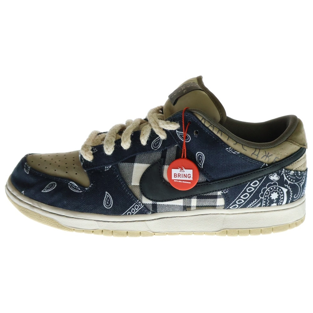 NIKE SB(ナイキエスビー) ×TRAVIS SCOTT CACTUS JACK DUNK LOW PRM QS トラヴィススコット カクタスジャック ダンク ローカットスニーカー ベージュ/ネイビー US12/30cm CT5053-001
