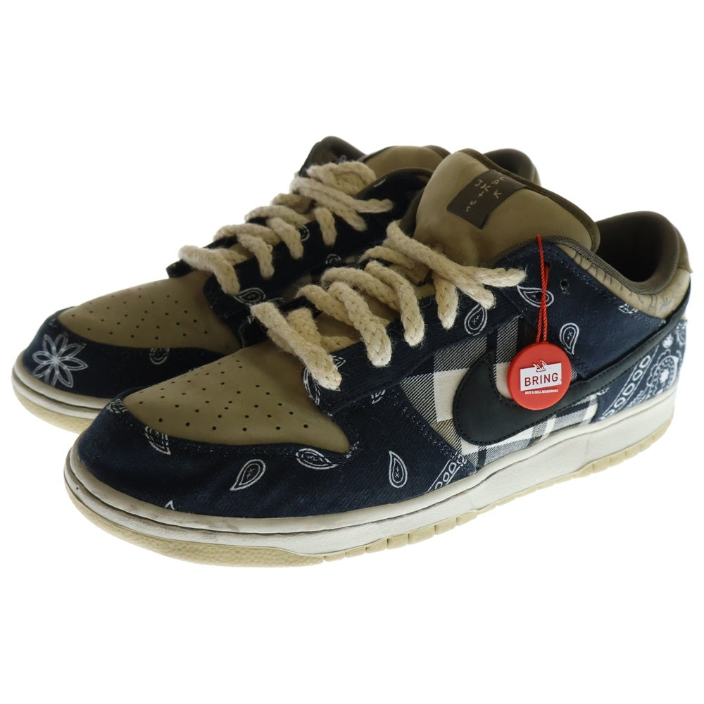 NIKE SB(ナイキエスビー) ×TRAVIS SCOTT CACTUS JACK DUNK LOW PRM QS トラヴィススコット カクタスジャック ダンク ローカットスニーカー ベージュ/ネイビー US12/30cm CT5053-001