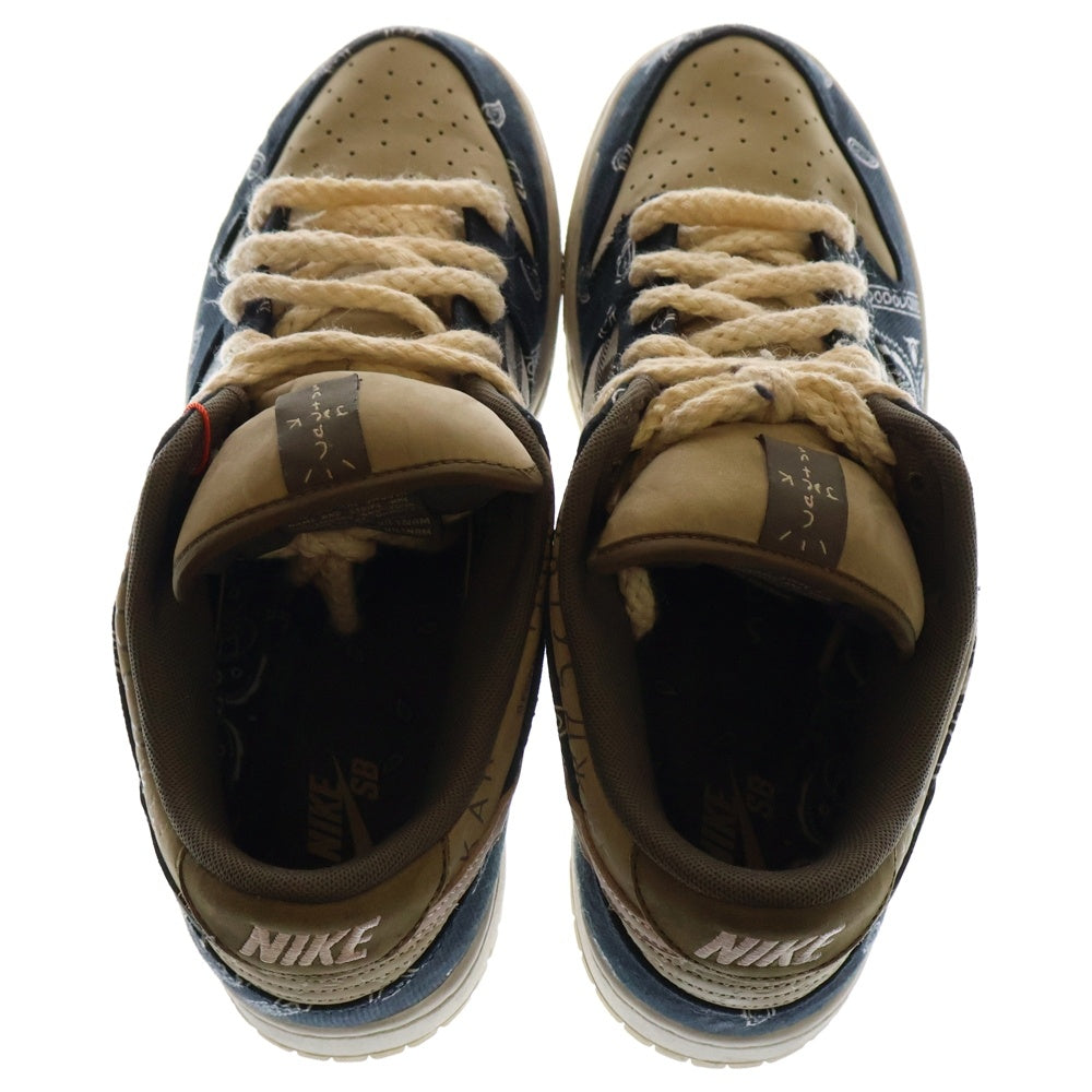 NIKE SB(ナイキエスビー) ×TRAVIS SCOTT CACTUS JACK DUNK LOW PRM QS トラヴィススコット カクタスジャック ダンク ローカットスニーカー ベージュ/ネイビー US12/30cm CT5053-001