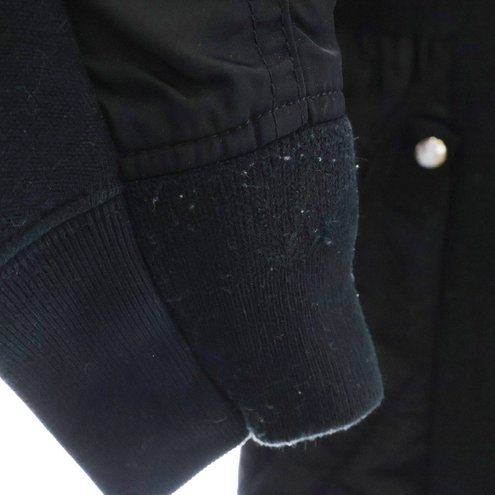 Sacai(サカイ) 19AW Sponge Sweat MA-1 Hoodie ナイロン切り替え スウェット プルオーバーパーカー ブラック SCM-033