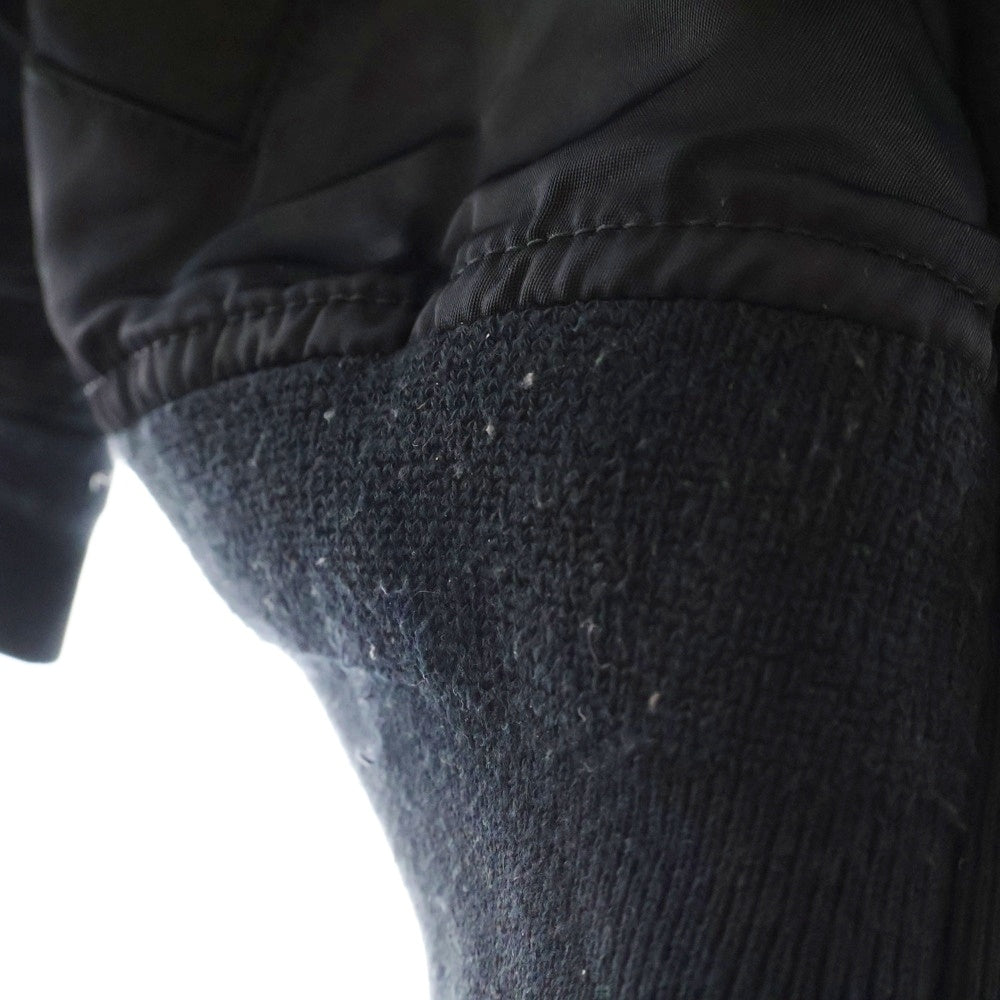 Sacai(サカイ) 19AW Sponge Sweat MA-1 Hoodie ナイロン切り替え スウェット プルオーバーパーカー ブラック SCM-033