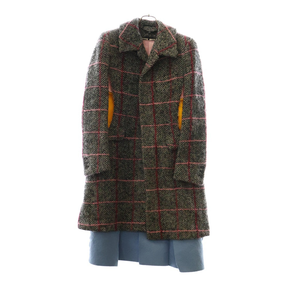 COMME des GARCONS(コムデギャルソン) 22AW カラーブロックパネル ウール チェスターコート マルチ PJ-J005 AD2022