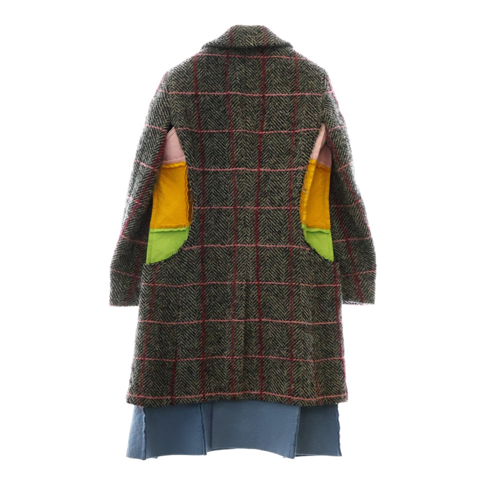 COMME des GARCONS(コムデギャルソン) 22AW カラーブロックパネル ウール チェスターコート マルチ PJ-J005 AD2022