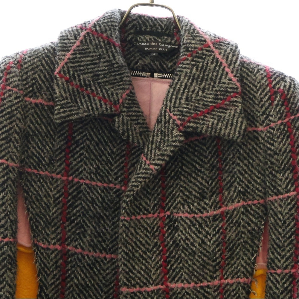 COMME des GARCONS(コムデギャルソン) 22AW カラーブロックパネル ウール チェスターコート マルチ PJ-J005 AD2022