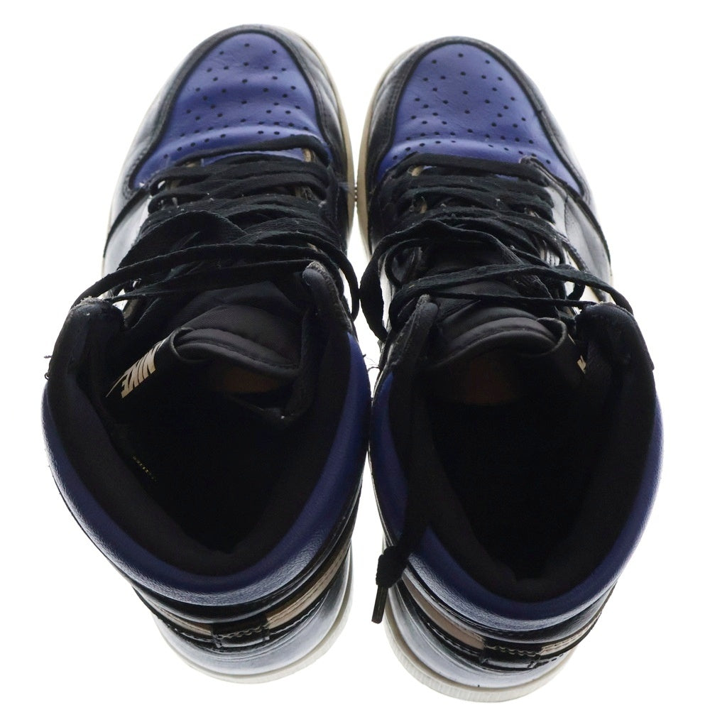 NIKE(ナイキ) AIR JORDAN 1 RETRO HIGH OG ROYAL TOE エアジョーダン ロイヤルトゥ ハイカットスニーカー ブラック/ブルー US10/28cm 555088-041