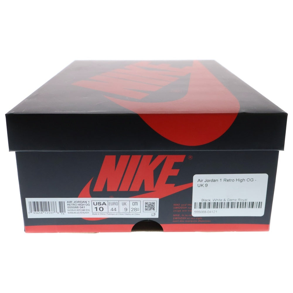 NIKE(ナイキ) AIR JORDAN 1 RETRO HIGH OG ROYAL TOE エアジョーダン ロイヤルトゥ ハイカットスニーカー ブラック/ブルー US10/28cm 555088-041