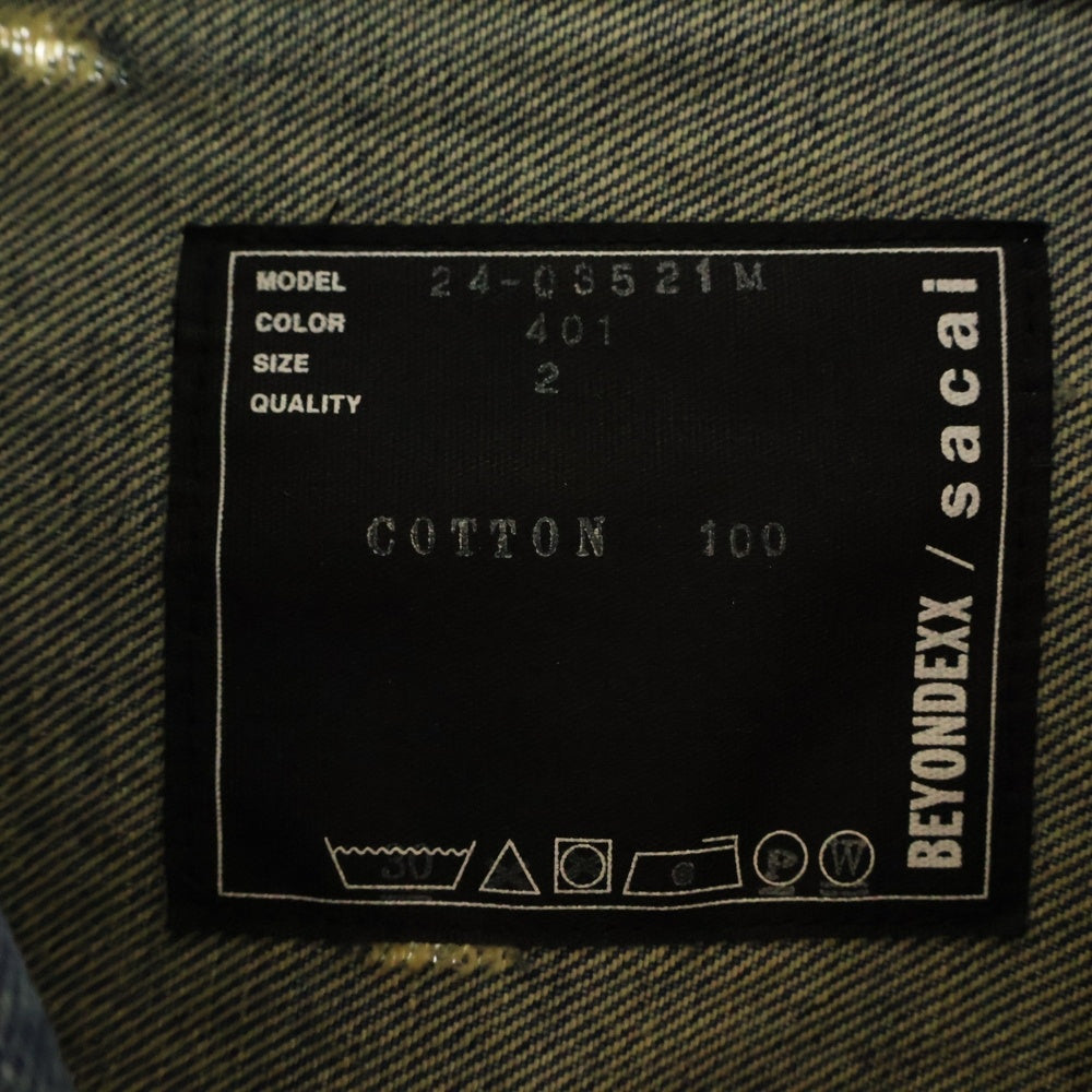 Sacai(サカイ) 24AW ×BEYONDEXX Denim Blouson ビヨンデックス デニム ブルゾン トラッカージャケット インディゴ 24-03521M