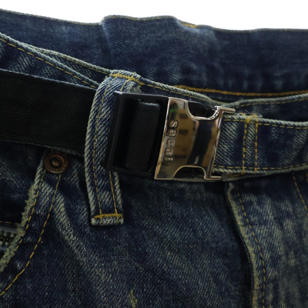 Sacai(サカイ) 24AW ×BEYONDEXX Denim Pants ビヨンデックス ベルト付き デニムパンツ インディゴ 24-03522M