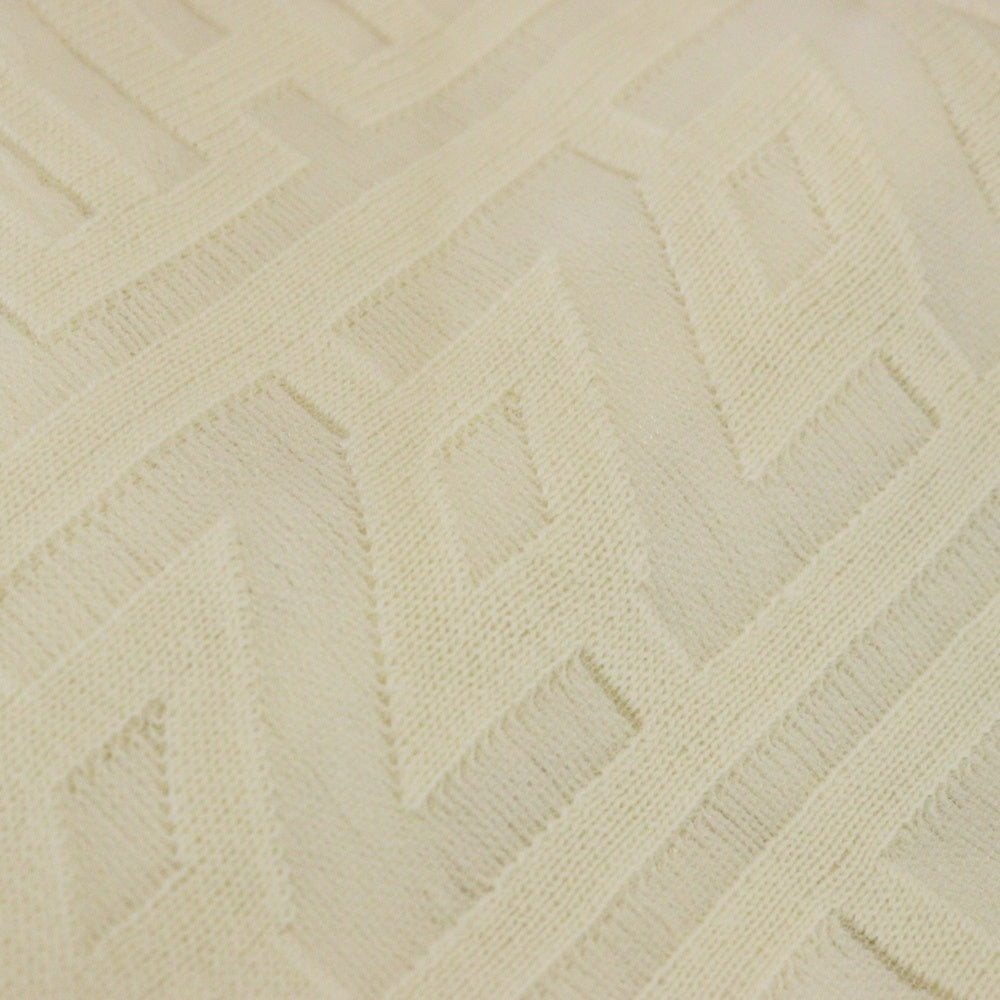 FENDI(フェンディ) 22SS×MARC JACOBS マークジェイコブス ウール ロゴ総柄 クルーネック ニットセーター アイボリー レディース FZX131