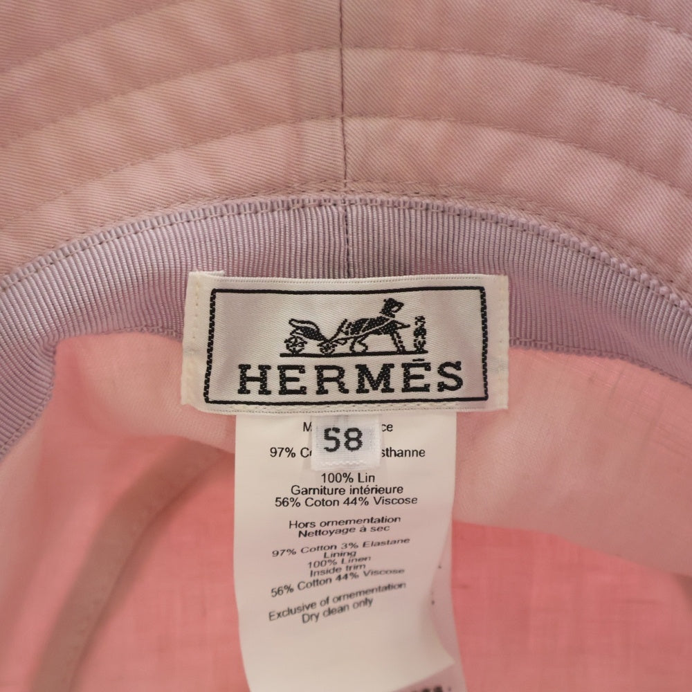 HERMES(エルメス) フレッド・Hモール バケットハット ピンク