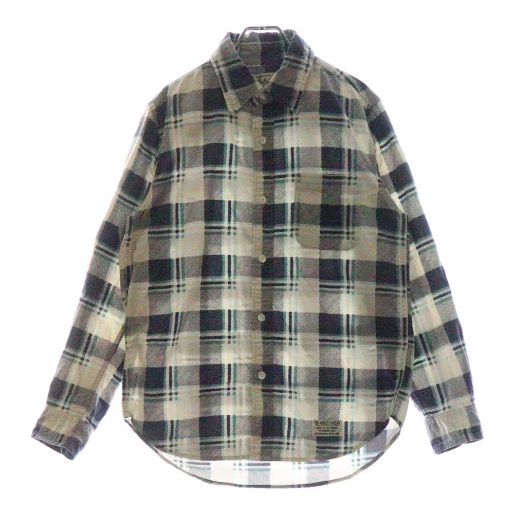 WACKO MARIA(ワコマリア) チェック総柄 ロングスリーブ コットン 長袖シャツ ブルー